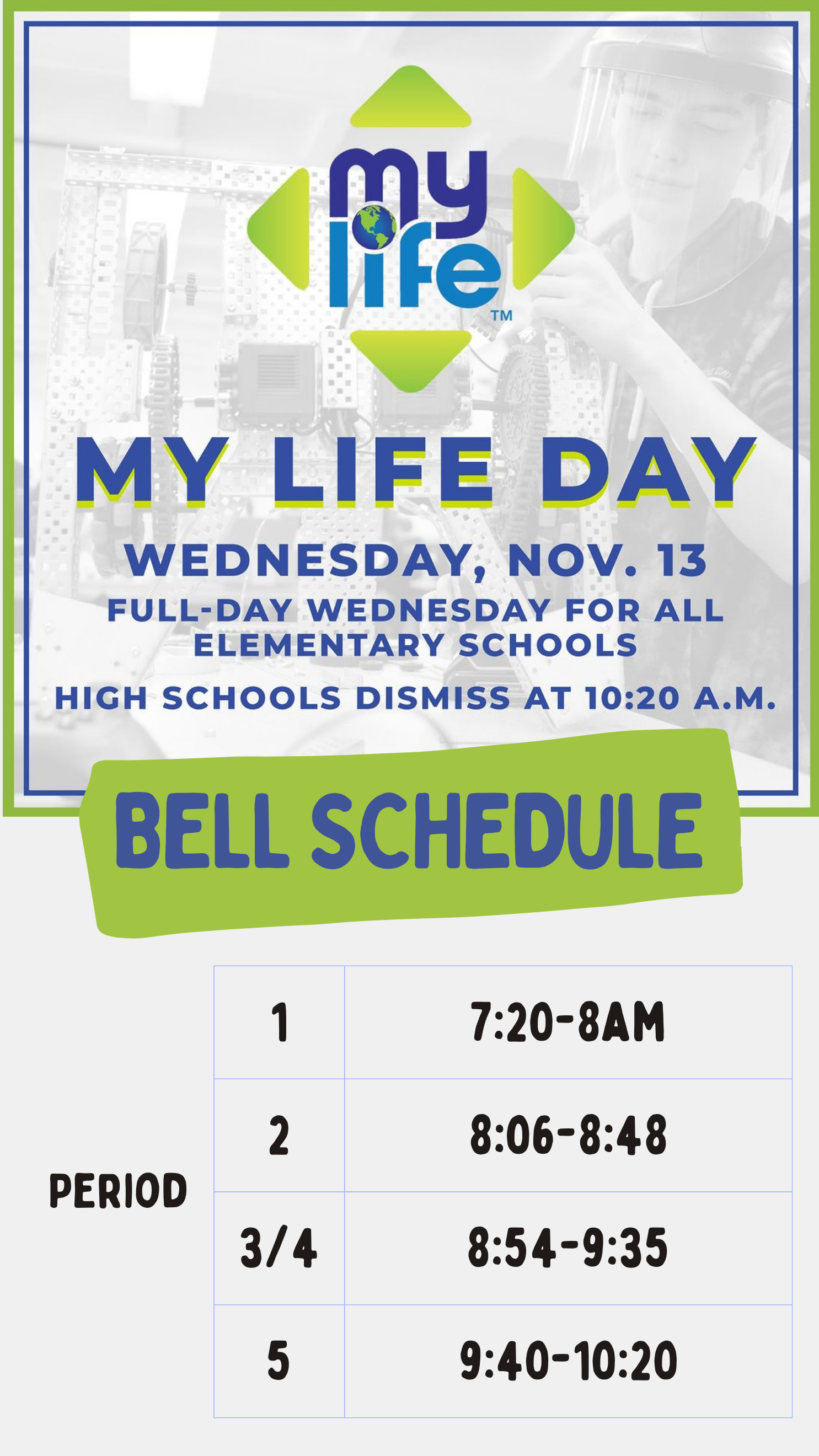 MyLife Day Bell Schedule